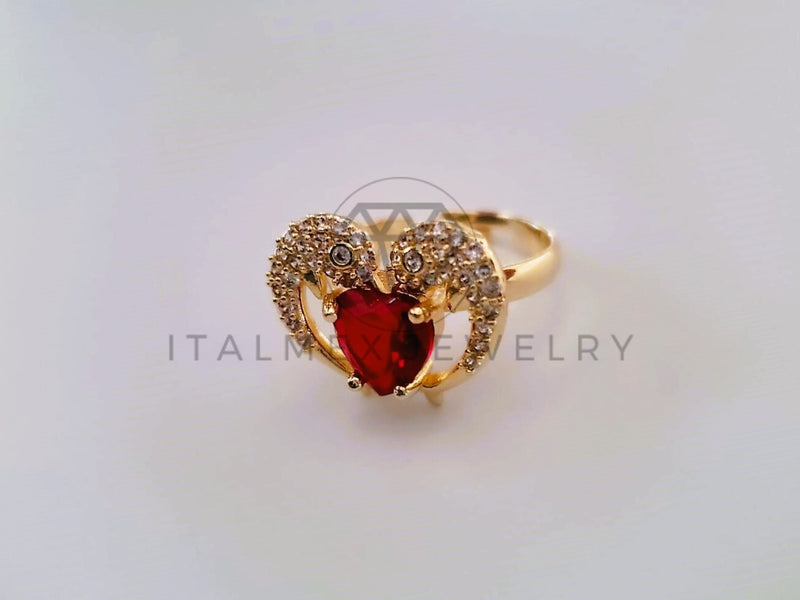 Anillo Dama de Lujo - 104562 - Diseño Corazon con CZ Clara Oro Laminado 18K