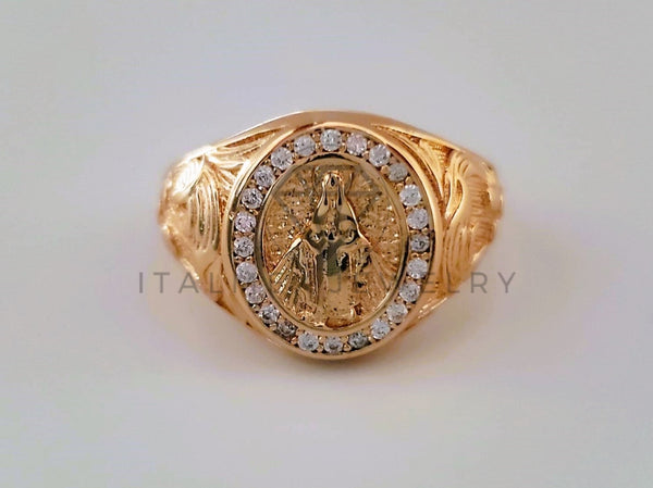 Anillo Dama de Lujo - 104552 - Diseño Virgen con CZ Clara Oro Laminado 18K