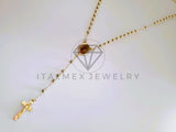 Rosario de Lujo - 104581 - Estilo Clásico Liso con Medalla Virgen Oro Laminado 18K