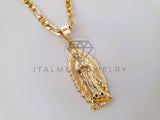 Dije de Lujo - 104610 - Dije Virgen de Guadalupe CZ Tricolor Oro Laminado 18K