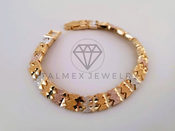 Pulsera Elegante - 104485 - Pulsera Eslabon Lujo Diamantado Oro Laminado 18K