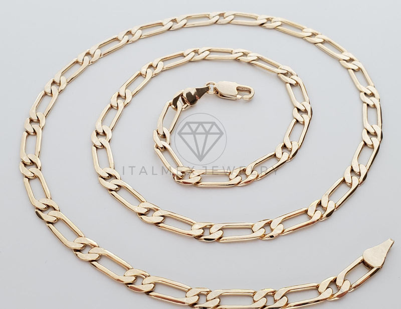 Cadena Clásica - 101163 - Estilo Figaro 1x1 5mm/20" Dorada Oro Laminado 18K