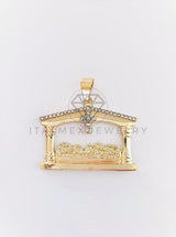 Dije Elegante - 102749 - Medalla de Ultima Cena CZ Clara Grande Oro Laminado 18K