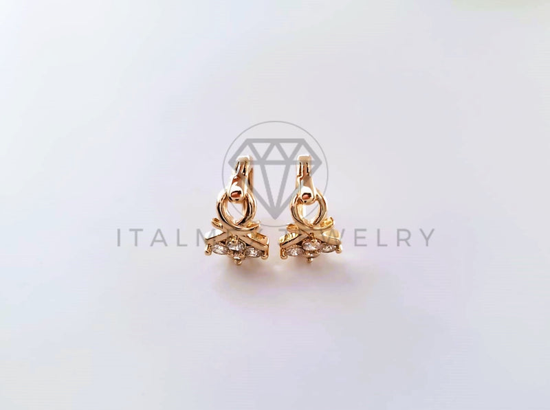 Arete de Lujo - 103850 - Diseño Huggie CZ Clara Oro Laminado 18K