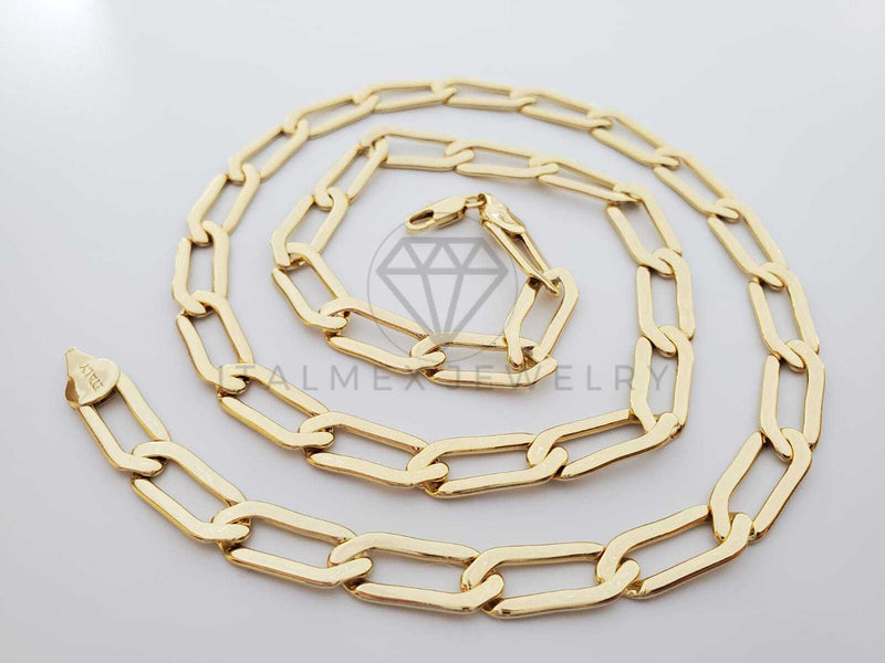 Cadena Clasica - 100321 - Estilo Figaro 1x1 9mm/60cm. Dorada Oro Laminado 18K