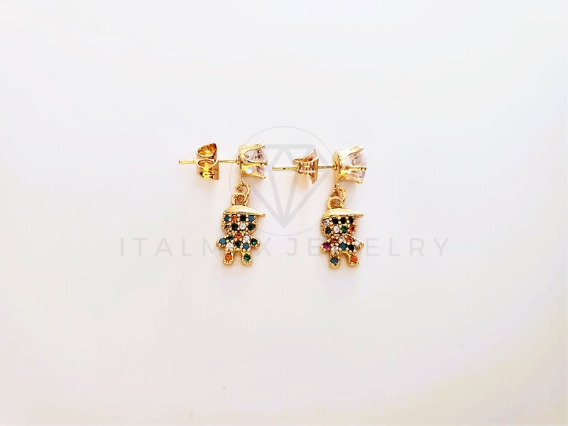 Broquel de Lujo - 104019 - Diseño Niño CZ Color Oro Laminado 18K