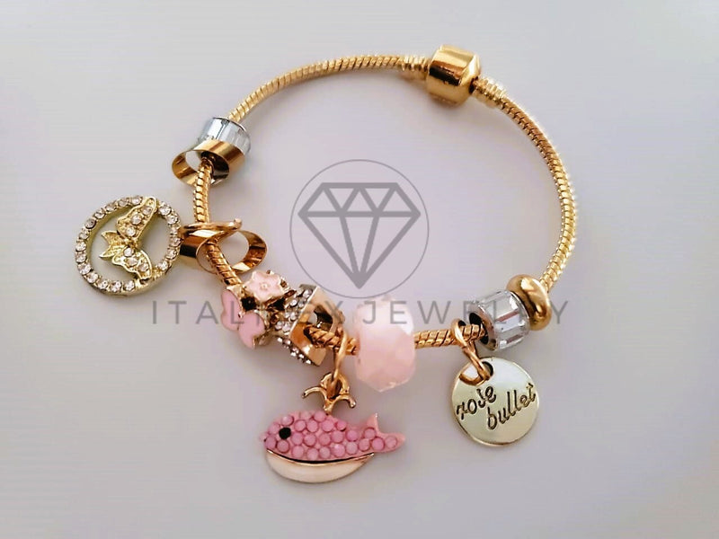 Pulsera Elegante - 104296 - Pulsera Estilo PDR Ballena CZ Rosa Oro Laminado 18K