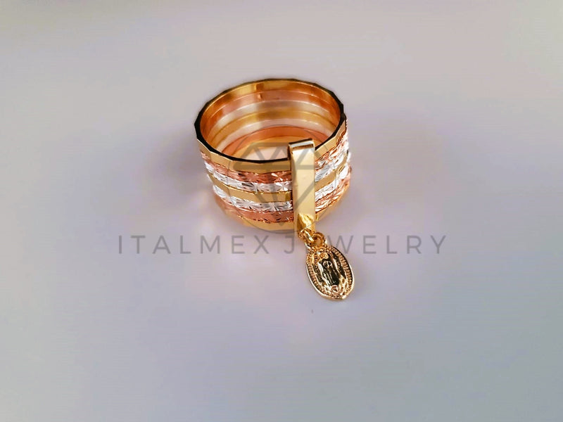 Anillo de Lujo - 103901 - Anillo Semanario Diamantado Virgen Oro Laminado 18K