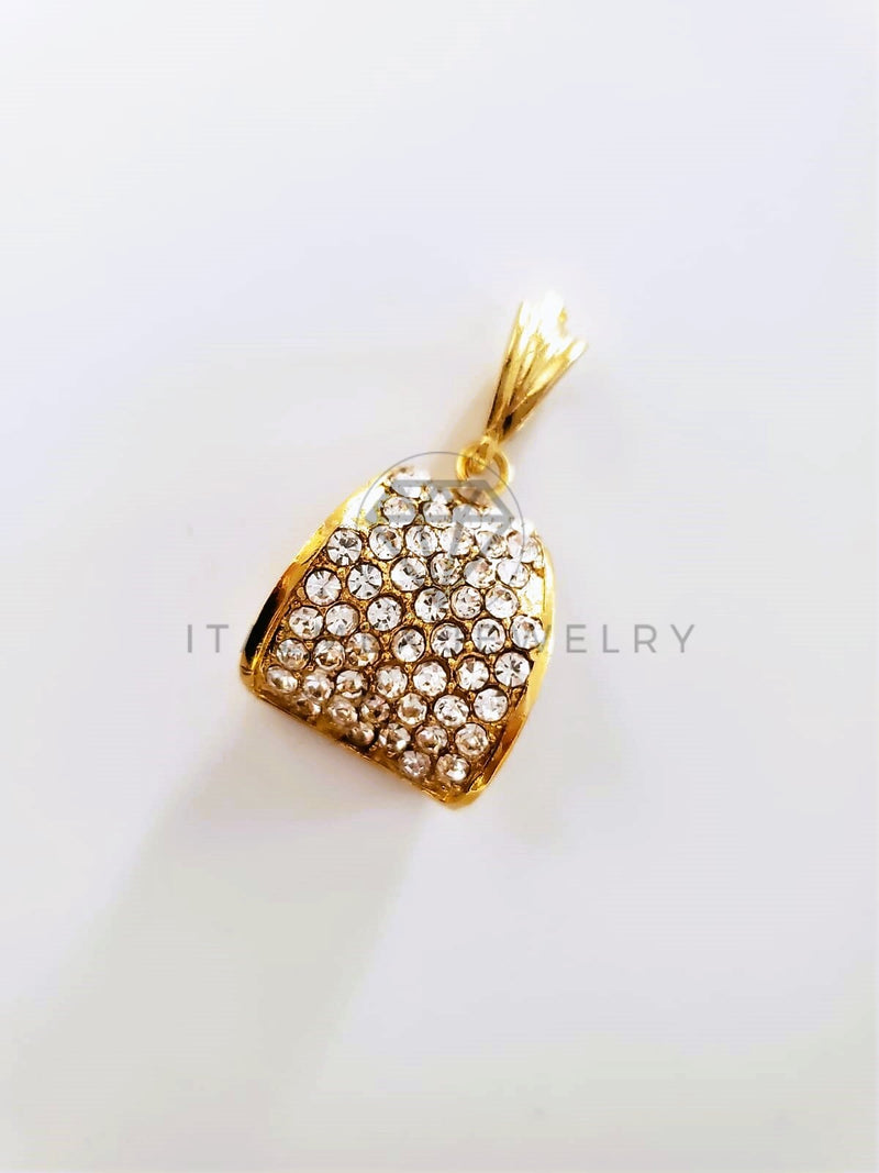 Dije de Lujo - 104134 - Dije de Cucharita CZ Clara Oro Laminado 18K