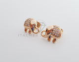 Broquel de Lujo - 101264 - Diseño de Elefante CZ Clara Oro Laminado 18K