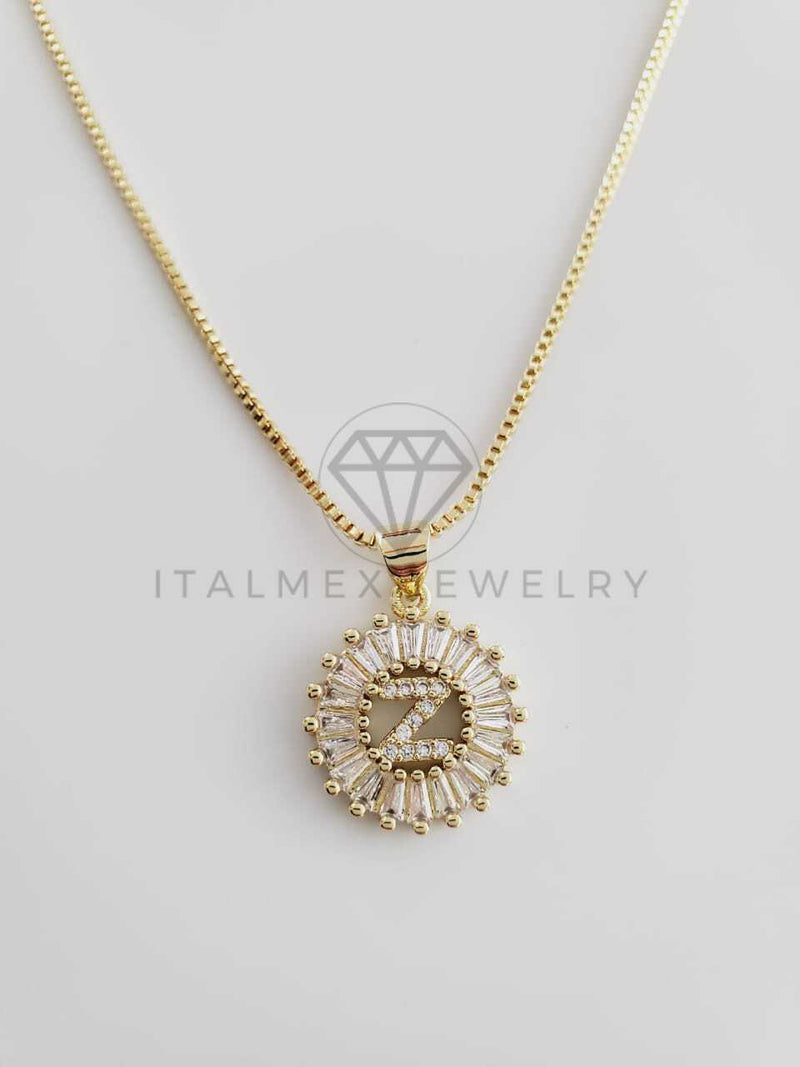 Collar Elegante - 102331 - Collar Inicial "Z" Con CZ Clara Oro Laminado 18K