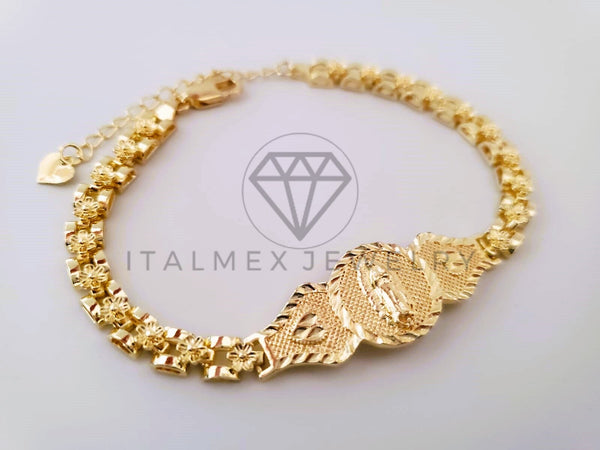 Pulsera Elegante - 104468 - Diseño de Lujo Virgen de Guadalupe Oro Laminado 18K