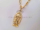 Dije de Lujo - 104610 - Dije Virgen de Guadalupe CZ Tricolor Oro Laminado 18K