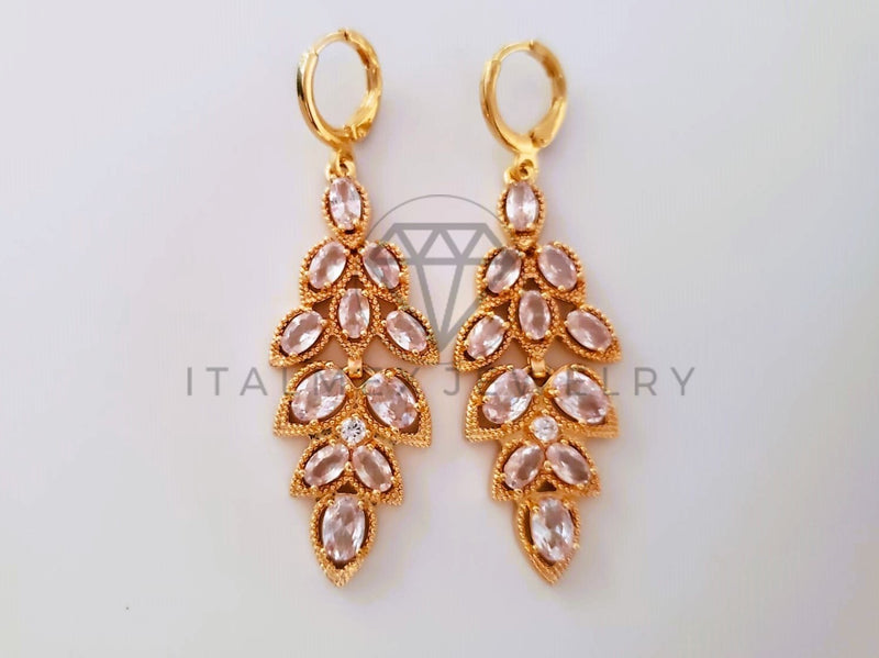 Arete de Lujo - 104633 - Arete Candil CZ Clara Oro Laminado 18K