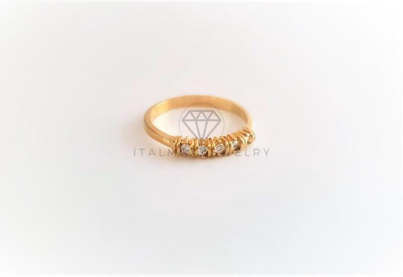 Anillo de Lujo - 103125 - Estilo Churumbela 5CZ Clara Oro Laminado 18K