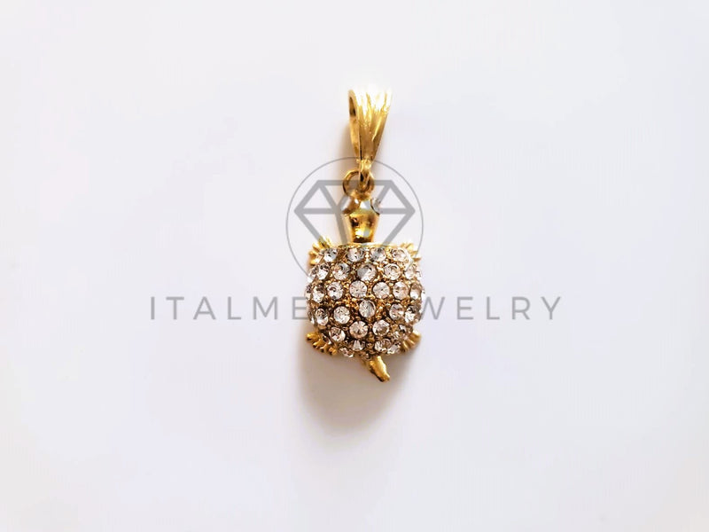 Dije Elegante - 104158 - Dije Tortuga Circonia Clara Oro Laminado 18K