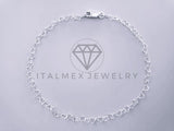 Pulsera de Lujo - 104452 - Diseño Corazon 3mm/8" Plata Fina .925