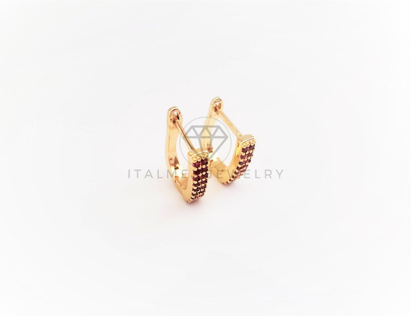 Arete de Lujo - 103147 - Diseño Clásico CZ Rosa Oro Laminado 18K