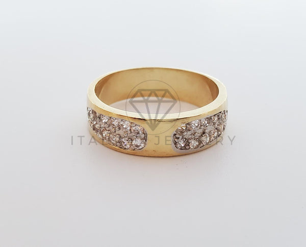 Anillo de Lujo -101671 - Diseño Argolla con CZ Clara Oro Laminado 18K