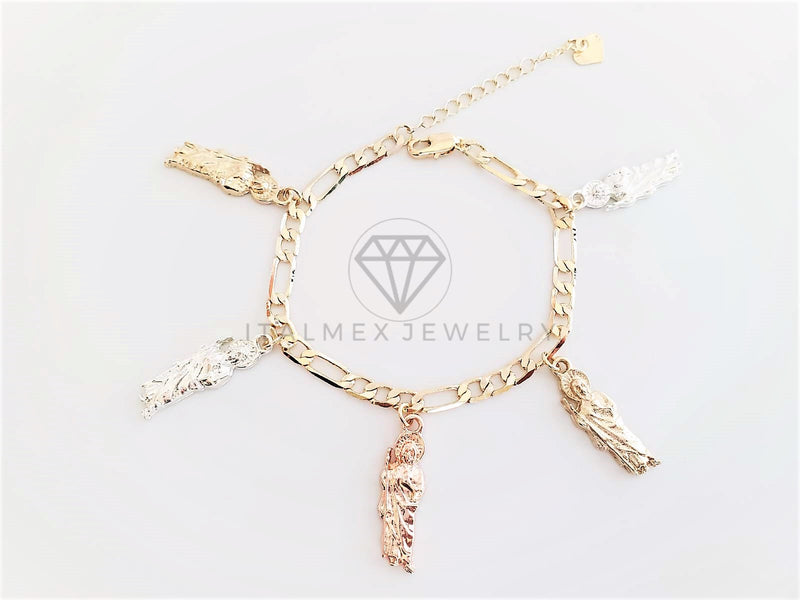 Pulsera Elegante - 102840 - Diseño de San Judas 3 Colores Oro Laminado 18K