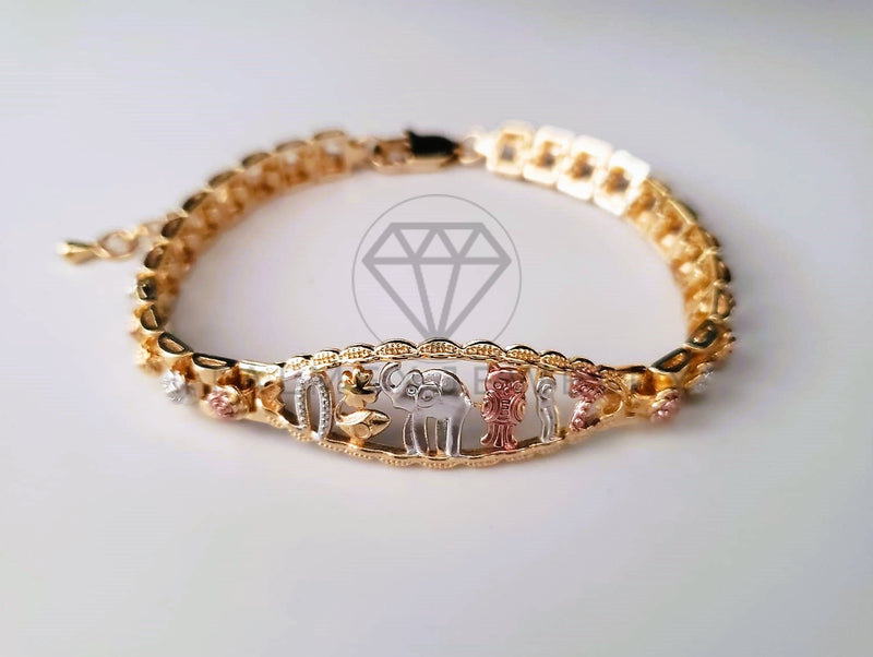 Pulsera de Lujo - 103706 - Diseño de 7 Potencias Oro Laminado 18K