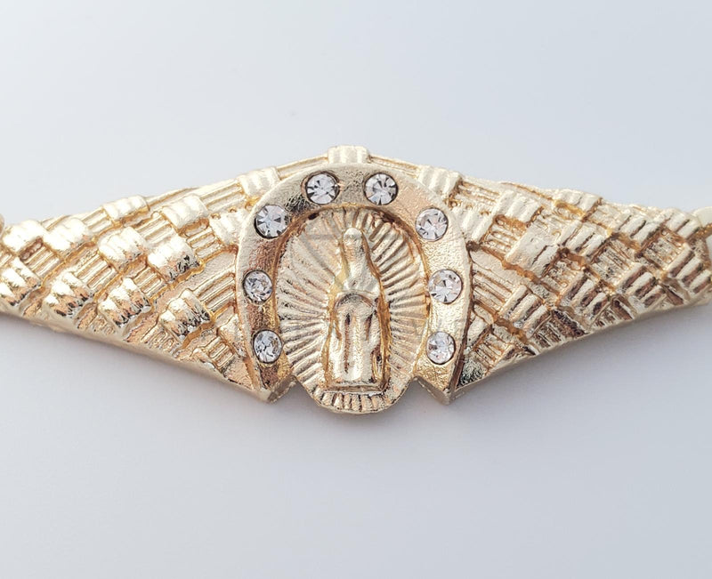 Esclava Elegante - 100253 - Diseño Herradura Virgen CZ Clara Oro Laminado 18K