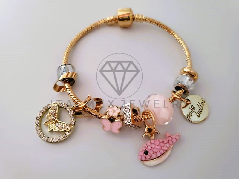 Pulsera Elegante - 104296 - Pulsera Estilo PDR Ballena CZ Rosa Oro Laminado 18K