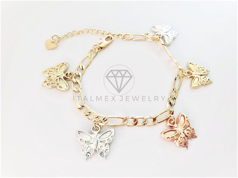Pulsera Elegante - 102858 - Diseño Mariposas Oro Laminado 18K