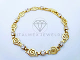 Pulsera Elegante - 103584 - Pulsera Caracol con Circonia Clara Oro Laminado 18K