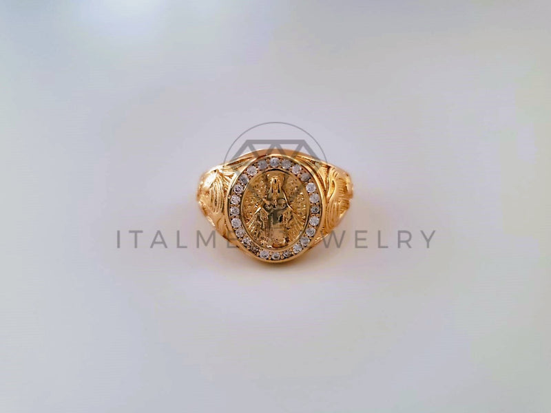 Anillo Dama de Lujo - 104552 - Diseño Virgen con CZ Clara Oro Laminado 18K