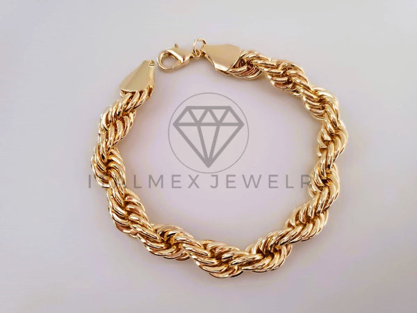 Pulsera Elegante - 104476 - Tejido Torzal Diamantada Oro Laminado 18K