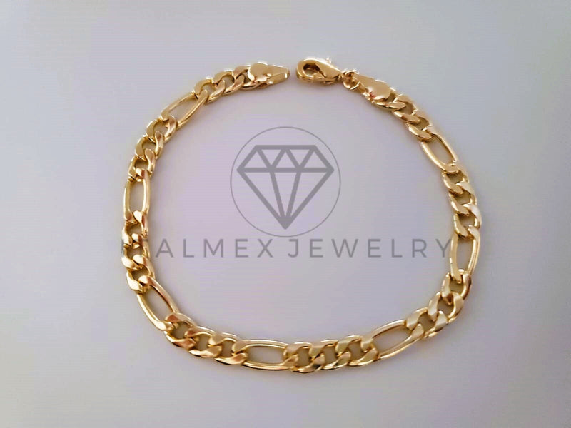 Pulsera Elegante - 104483 - Diseño Figaro 5mm x 8 Pulgadas Oro Laminado 18K