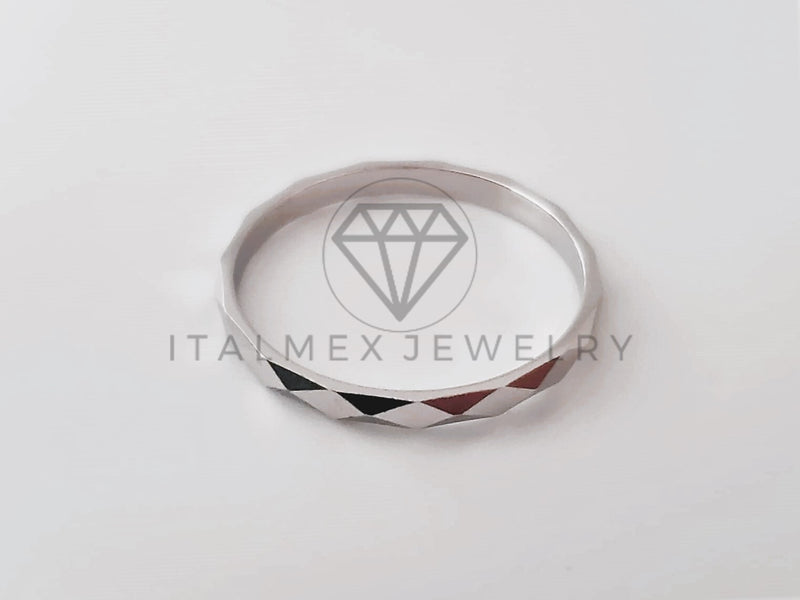 Anillo de Lujo - 104671 - Argolla de Matrimonio Facetada Plata .925