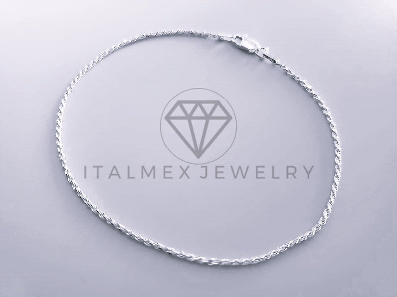 Tobillera Clasica - 104279 - Diseño Torzal 1.4mm/9" Plata .925