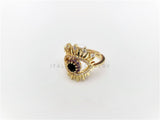 Anillo de Lujo - 103154 - Diseño Ojo Turco con CZ Colores Oro Laminado 18K