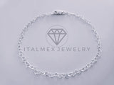 Pulsera de Lujo - 104452 - Diseño Corazon 3mm/8" Plata Fina .925
