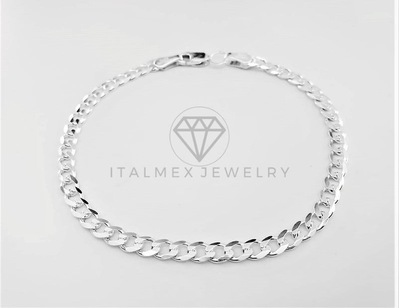 Pulsera de Lujo - 103265 - Diseño Cubana 4mm Plata Fina .925