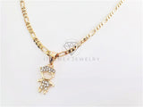 Dije Elegante - 102857 - Dije Niño CZ Clara Tamaño Chica Oro Laminado 18K