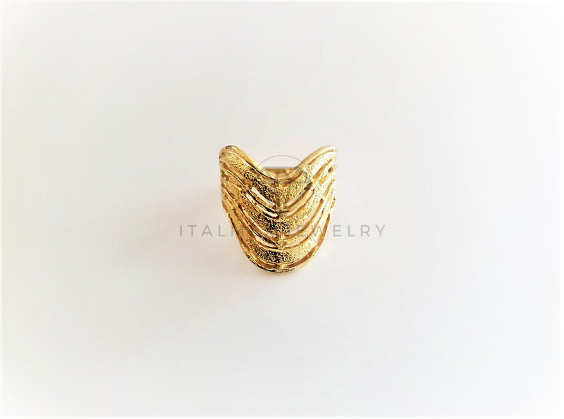 Anillo de Lujo - 103129 - Estilo Semanario Azucarado Dorado Oro Laminado 18K
