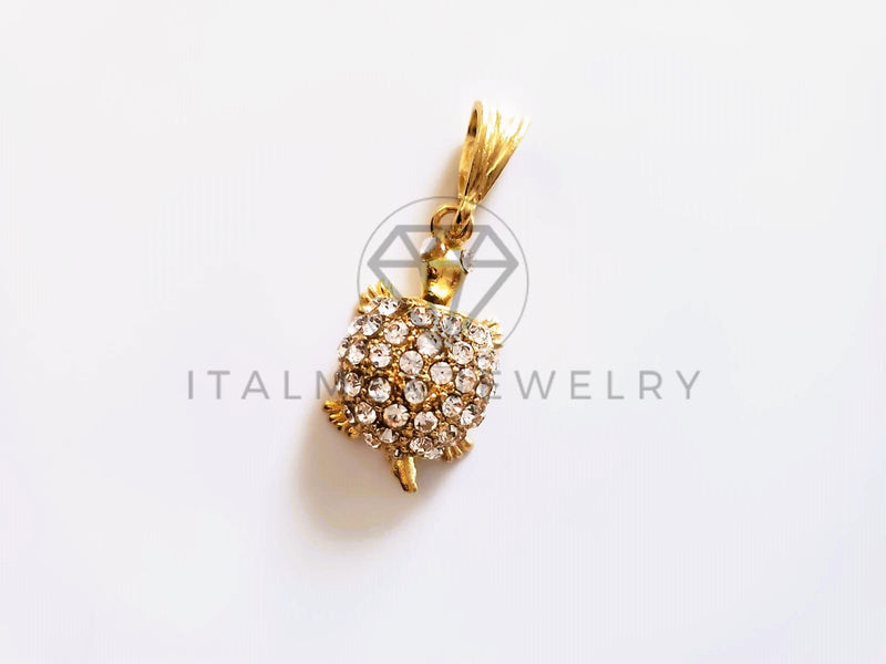 Dije Elegante - 104158 - Dije Tortuga Circonia Clara Oro Laminado 18K