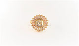 Anillo de Lujo - 102601 - Diseño Inicial "G" con CZ Clara Oro Laminado 18K