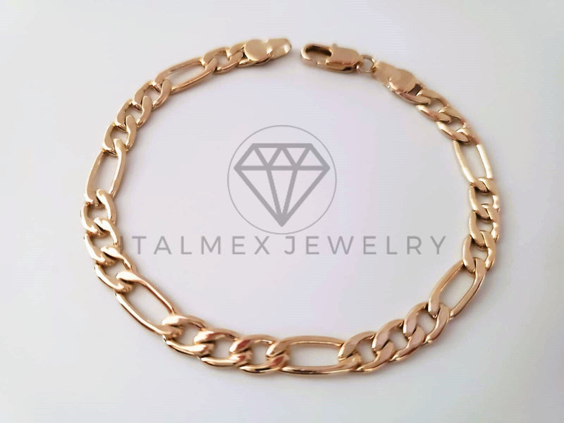 Pulsera de Lujo - 104699 - Diseño Figaro 5.5mm Oro Laminado 18K