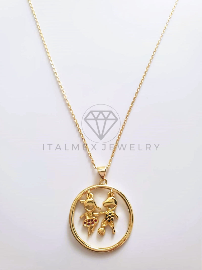 Collar Elegante - 103751 - Collar Aro Niño y Niña CZ Color Oro Laminado 18K