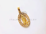 Dije Elegante - 104161 - Medalla Virgen Guadalupe Circonia Clara Oro Laminado 18K