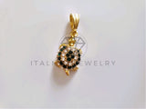 Dije Elegante - 104160 - Dije Tortuga Circonia Clara y Verde Oro Laminado 18K