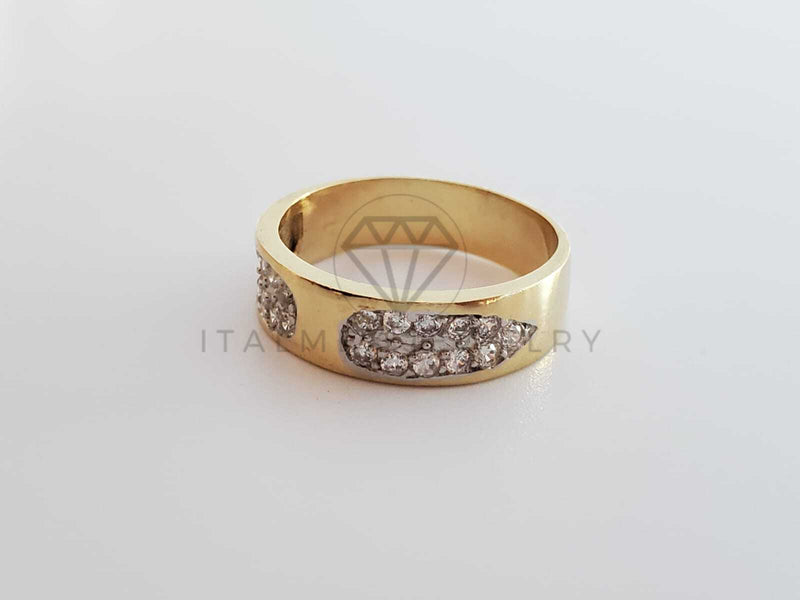 Anillo de Lujo -101671 - Diseño Argolla con CZ Clara Oro Laminado 18K