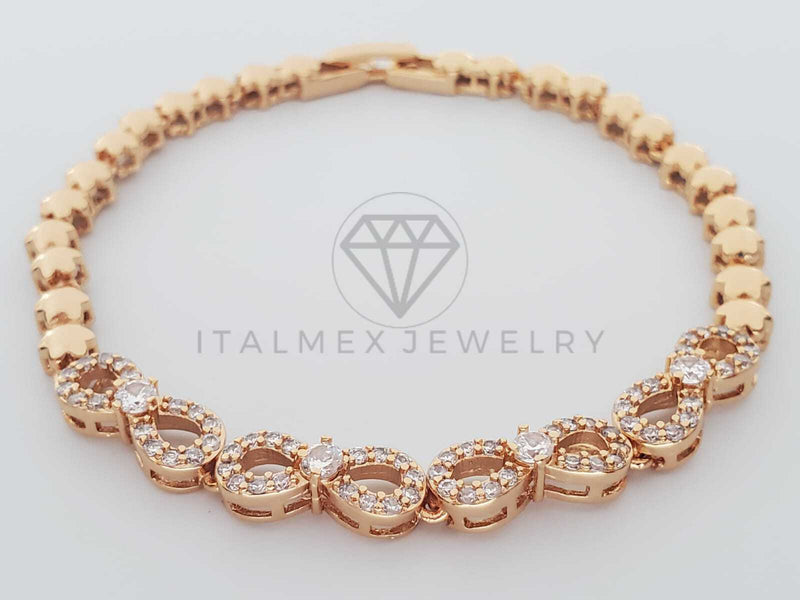 Pulsera de Lujo - 100287 - Diseño Infinito con CZ Clara Oro Laminado 18K