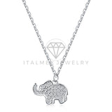 Collar de Lujo - 103636 - Estilo Elefante Circonia Clara Plata Fina .925