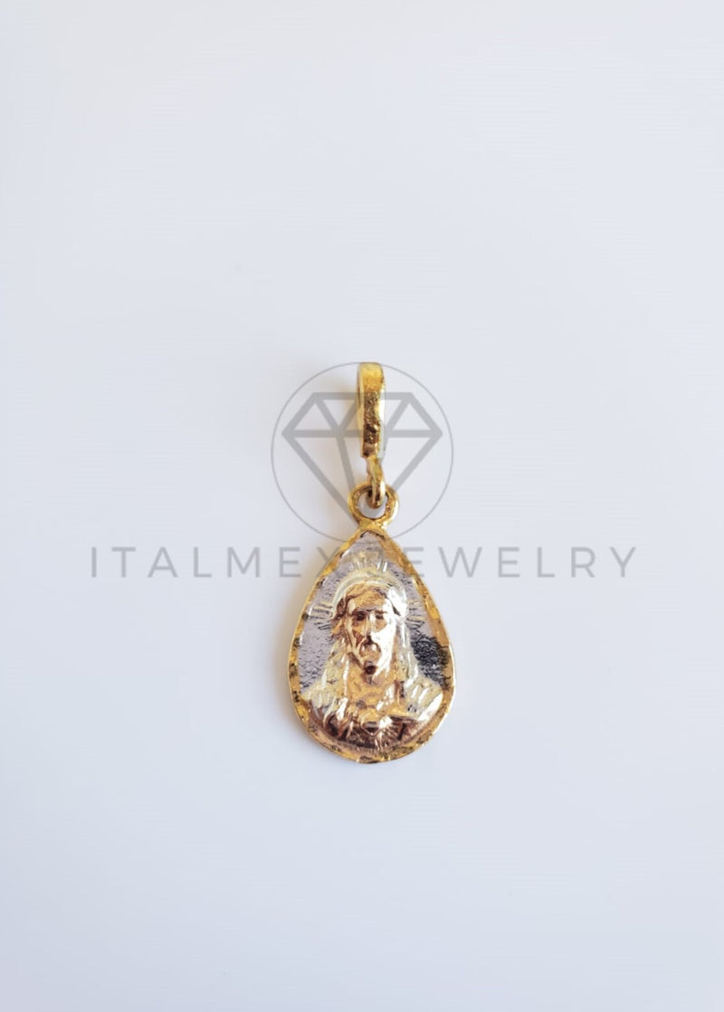 Dije Religioso - 100382 - Medalla Gota Sagrado Corazón Tamaño Mini Oro Laminado 18K