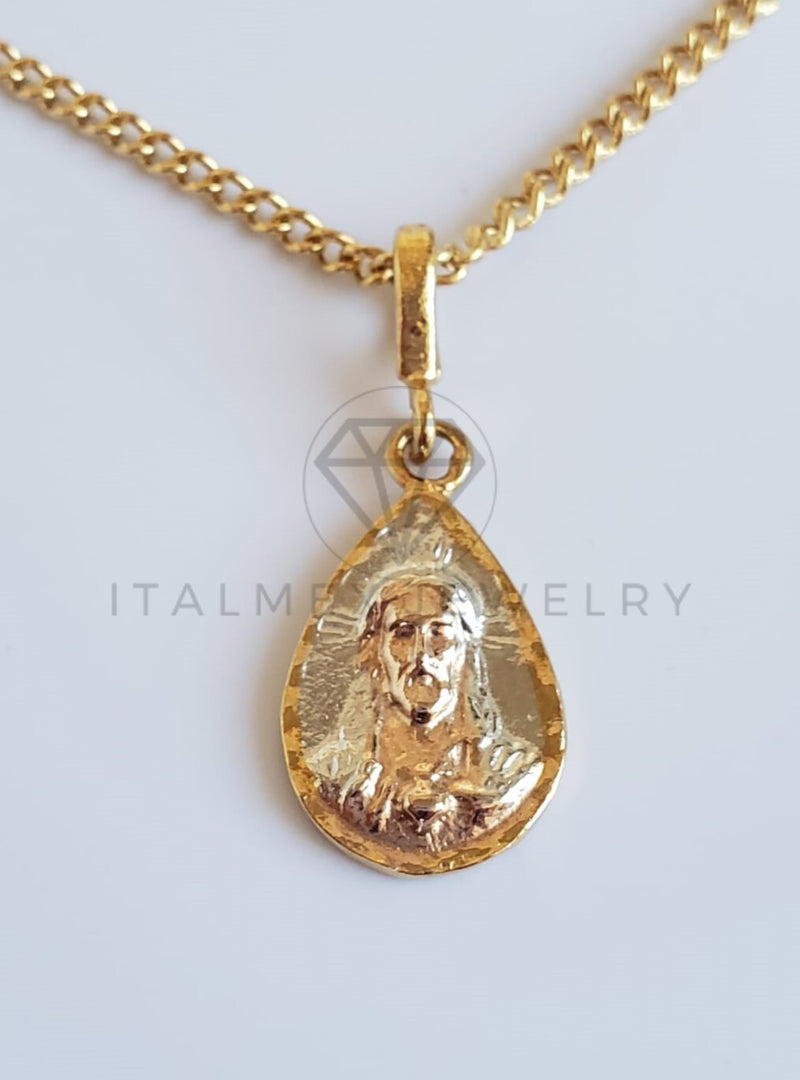 Dije Religioso - 100382 - Medalla Gota Sagrado Corazón Tamaño Mini Oro Laminado 18K